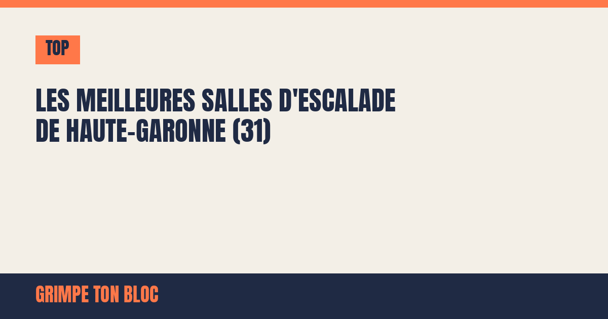 Les meilleures salles d'escalade de Haute-Garonne (31)